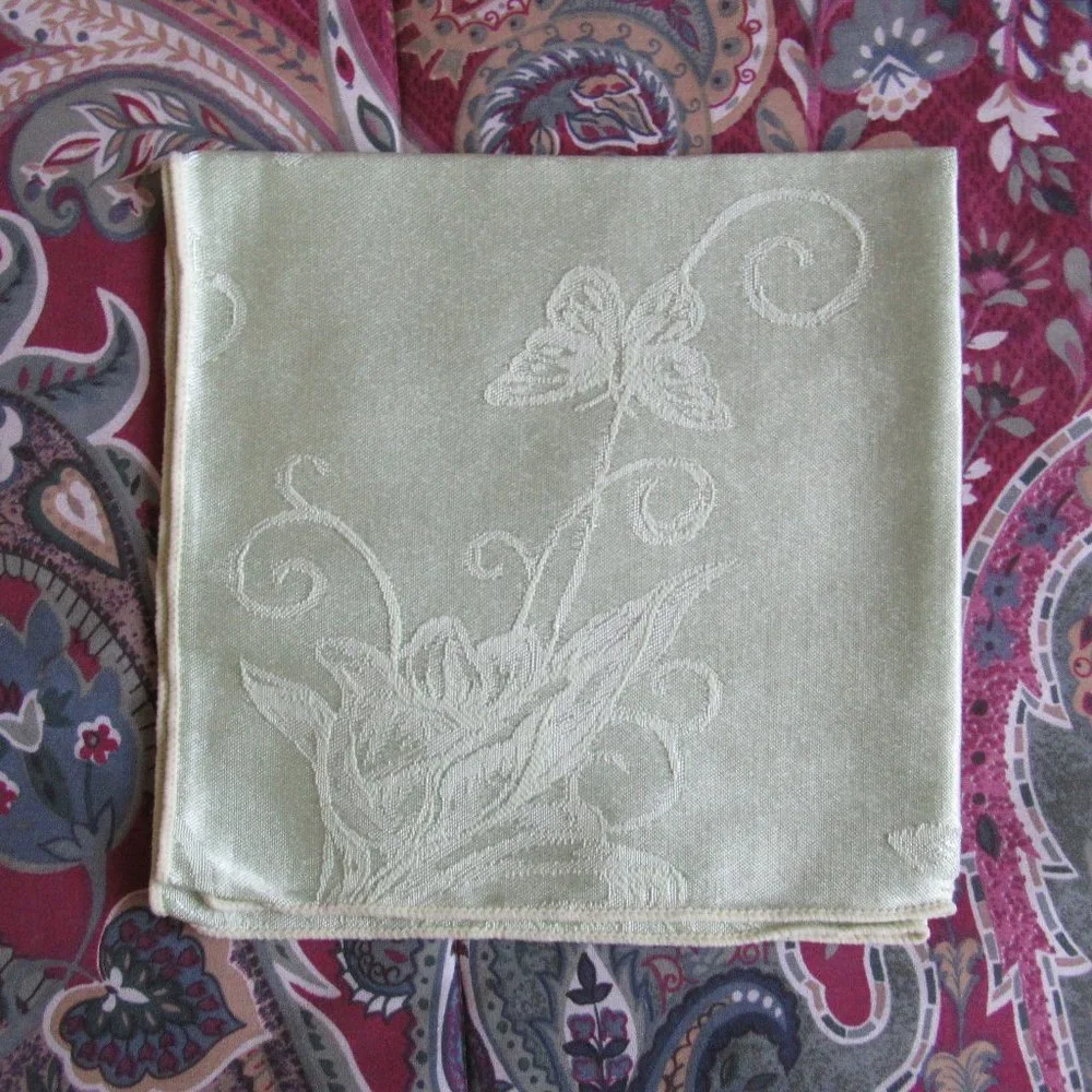 Set of 12 Celery Green Color Napkins 17